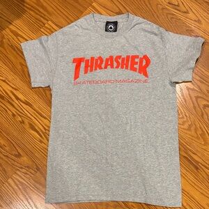 Thrasher Skateboard Magazine Gray T-Shirt with Red Logo